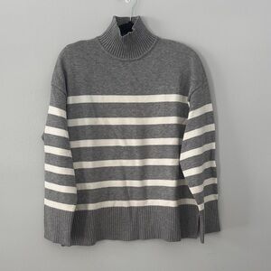 Zara Women's Sweater Size L Striped Turtleneck 
Casual Workwear Cozy Oversized